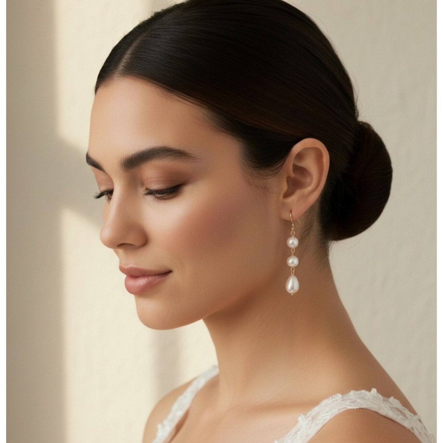 Freshwater Pearl Drop Earrings – 925 Sterling Silver (4.5cm)