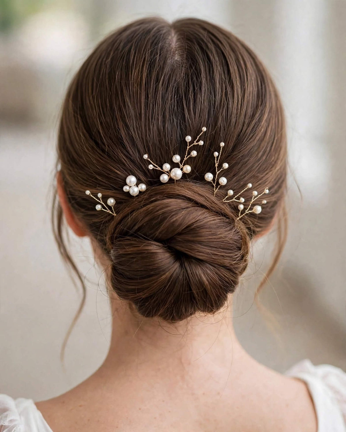 Bridal Hair Pins Minimalist Pearl – Elegant Wedding Hair Accessory Set
