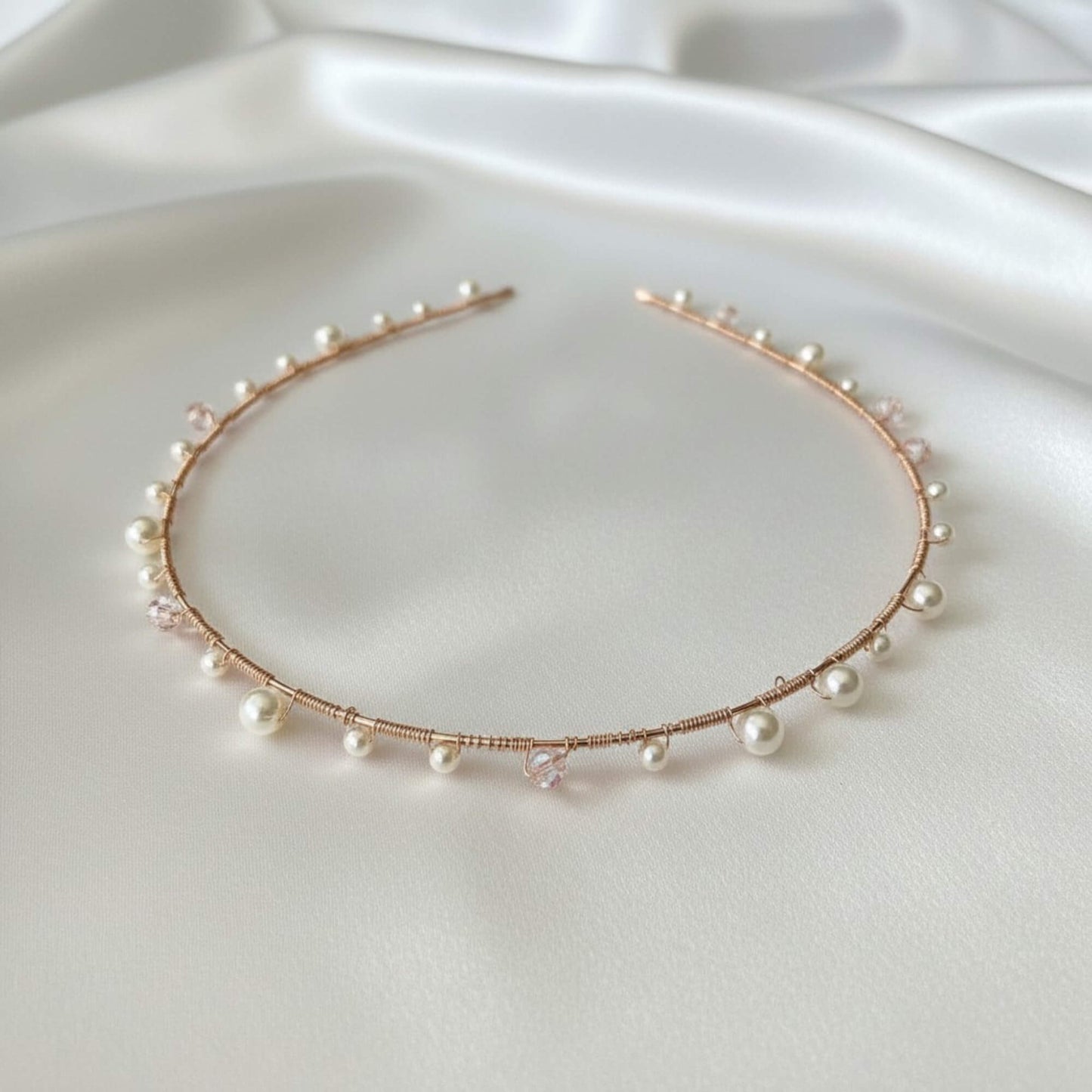 Pearl & Crystal Bridesmaid Headband – Silver, Gold, Rose Gold | MoiDay