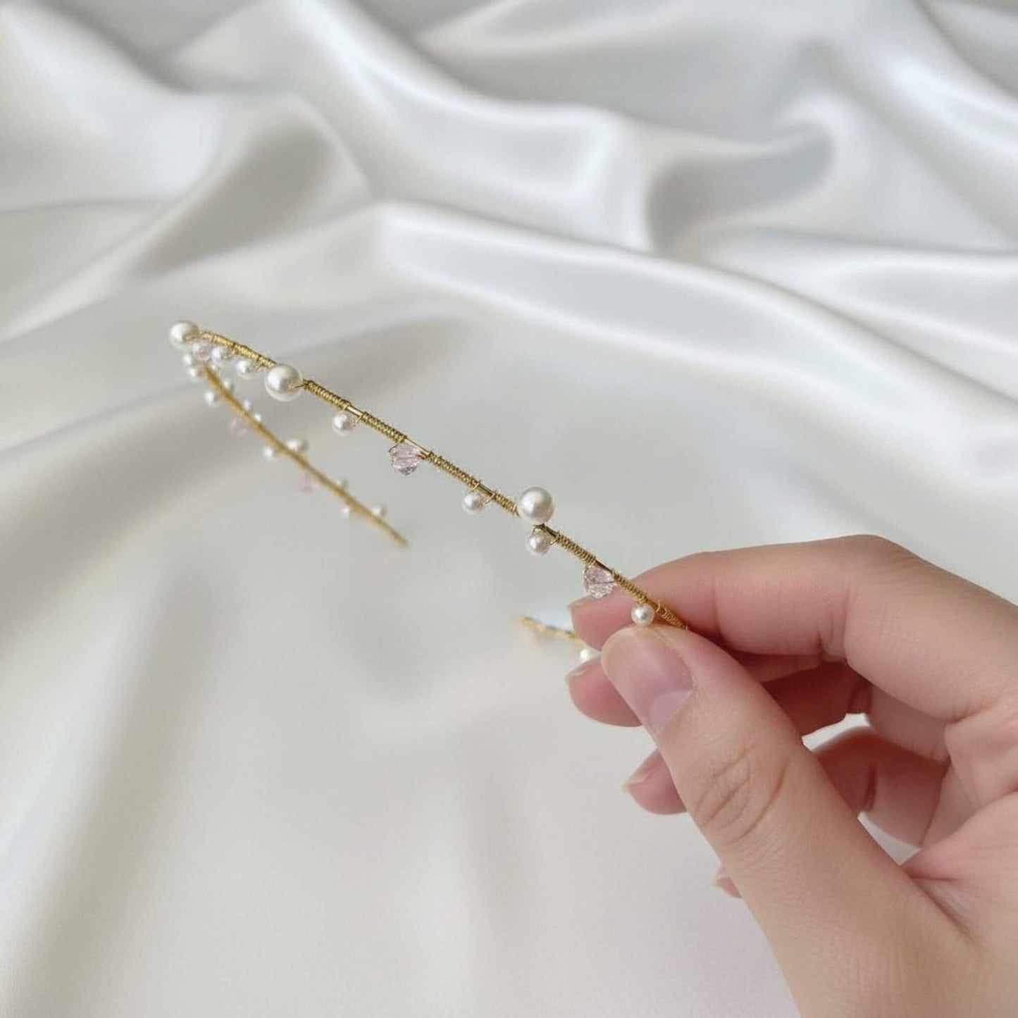 Pearl & Crystal Bridesmaid Headband – Silver, Gold, Rose Gold | MoiDay