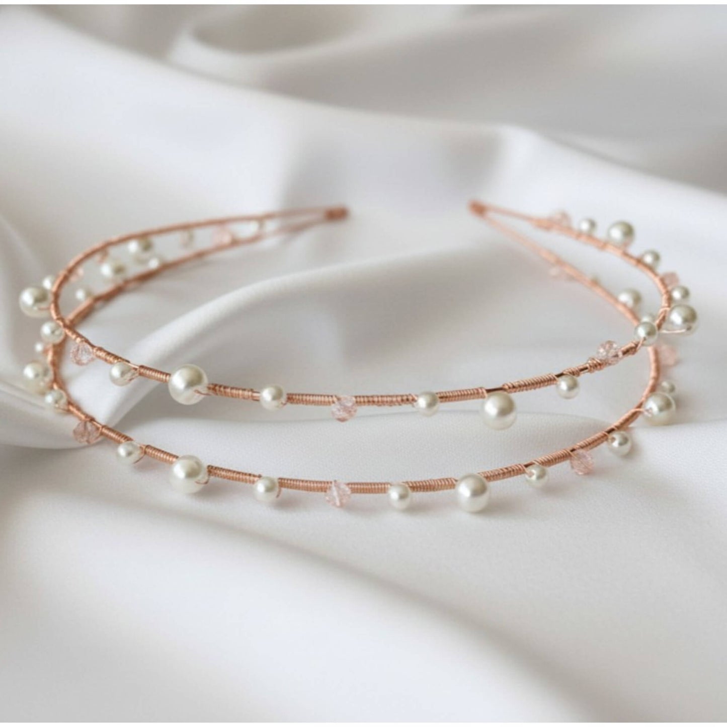 Pearl & Crystal Bridal Headband – Silver, Gold, Rose Gold