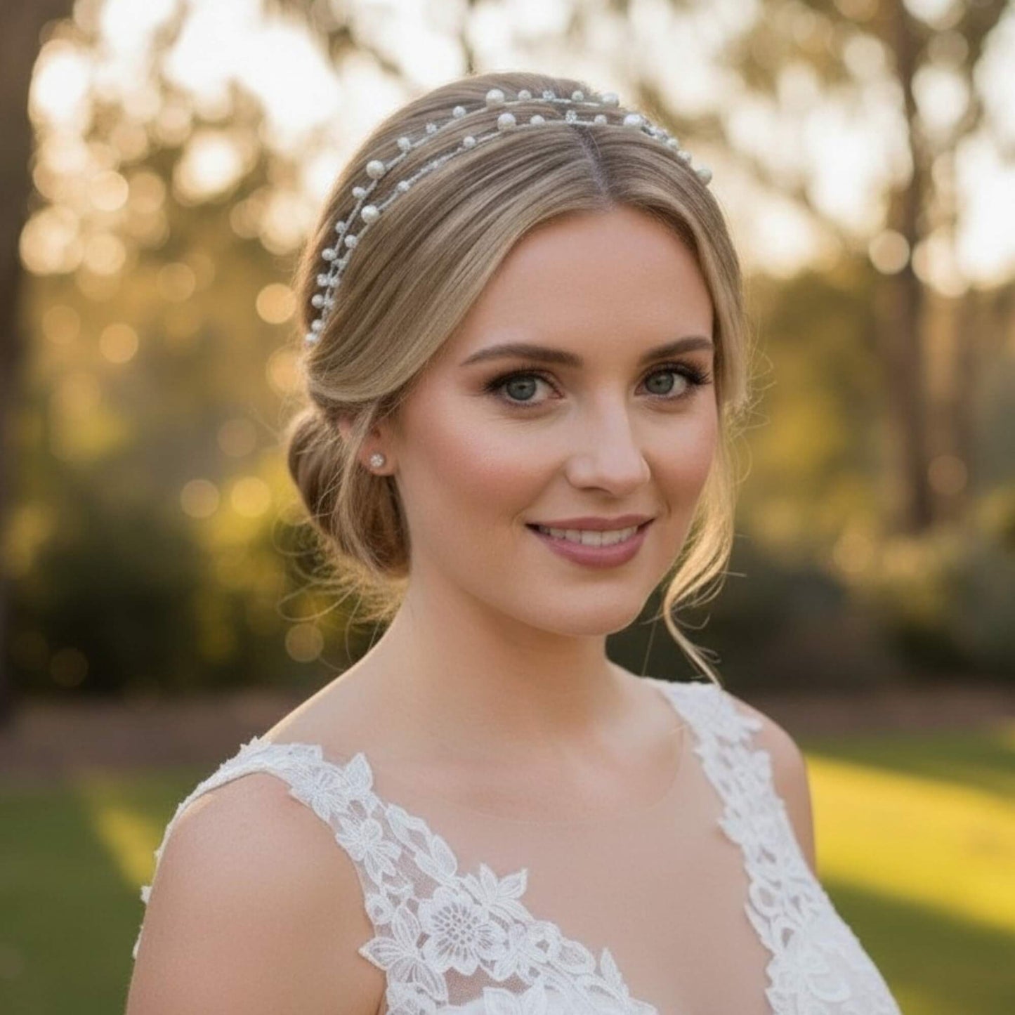 Pearl & Crystal Bridal Headband – Silver, Gold, Rose Gold