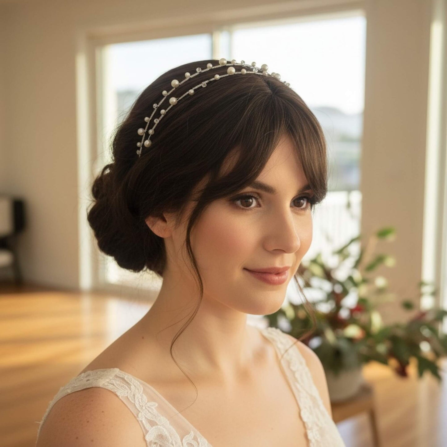Pearl & Crystal Bridal Headband – Silver, Gold, Rose Gold