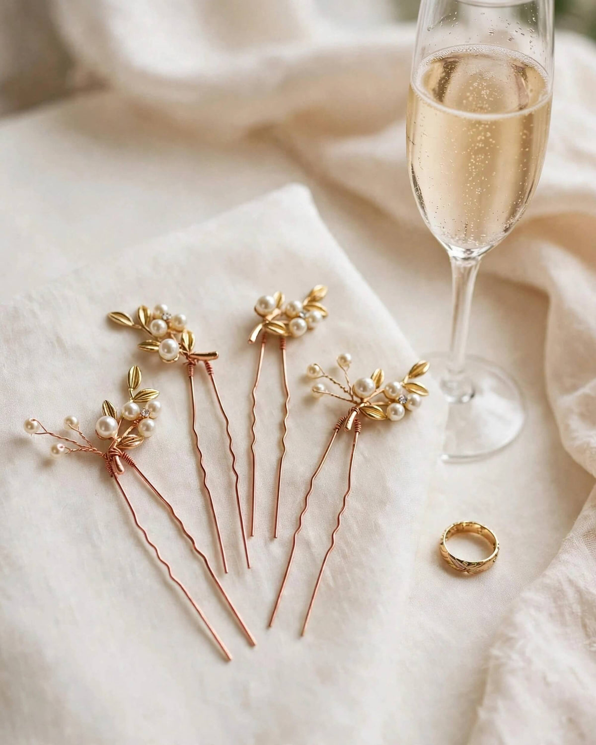 Bridal Leaf Pearl Hair Pins – Wedding Hair Accessories