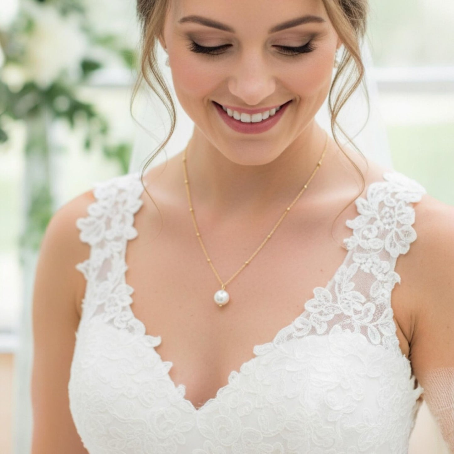 Freshwater Pearl Pendant Necklace – 925 Sterling Silver – Bridal Jewellery Australia