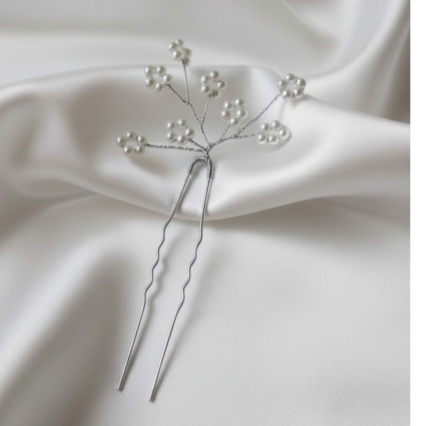 Pearl Crystal Bridal Hair Pin – Modern Wedding Hairpiece (Bridal)