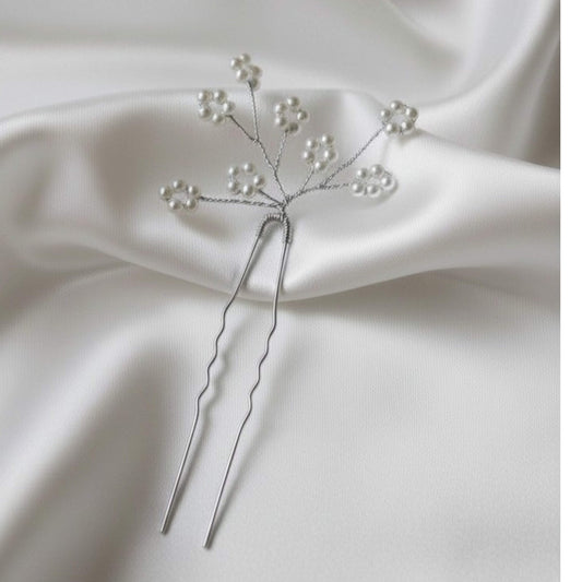 Pearl Crystal Bridal Hair Pin – Modern Wedding Hairpiece (Bridal)