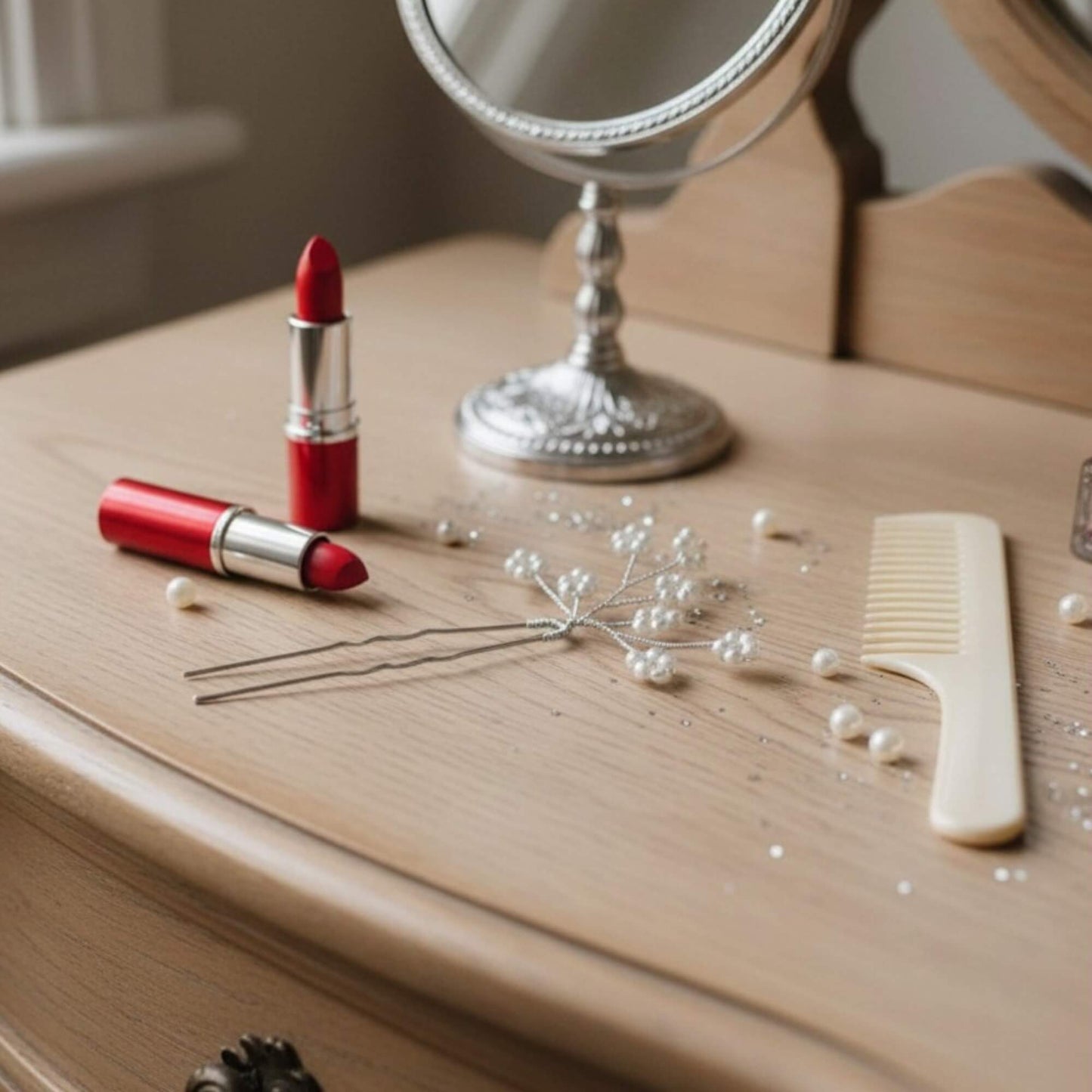 Pearl Crystal Bridal Hair Pin – Modern Wedding Hairpiece (Bridal)