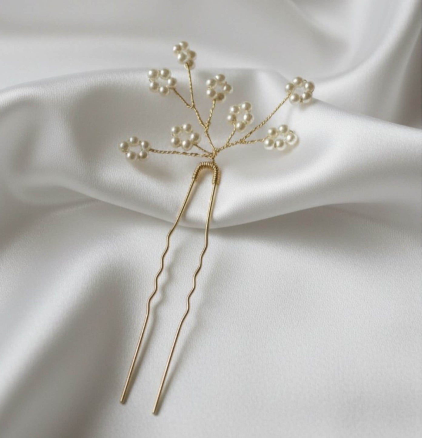 Pearl Crystal Bridal Hair Pin – Modern Wedding Hairpiece (Bridal)
