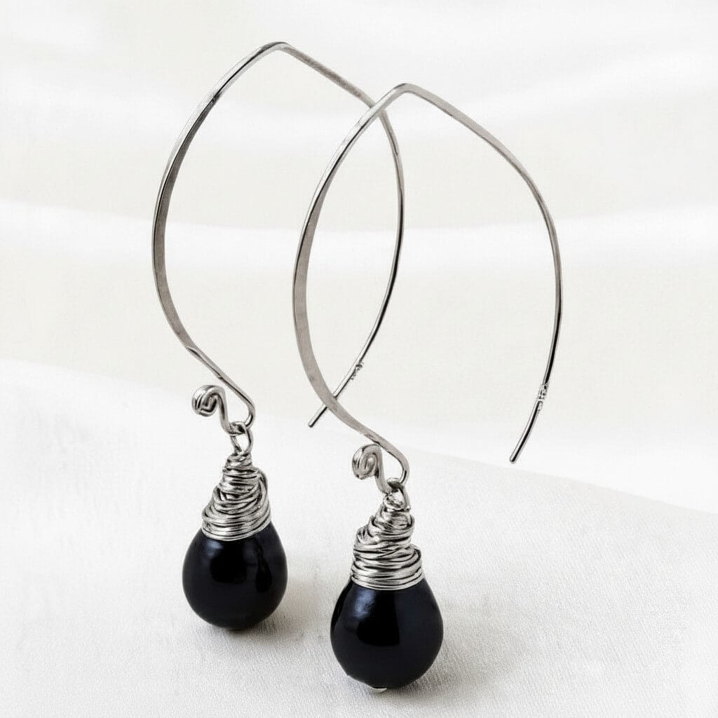 Freshwater Pearl Bridal Drop Earrings – Sterling Silver 925 (5cm)