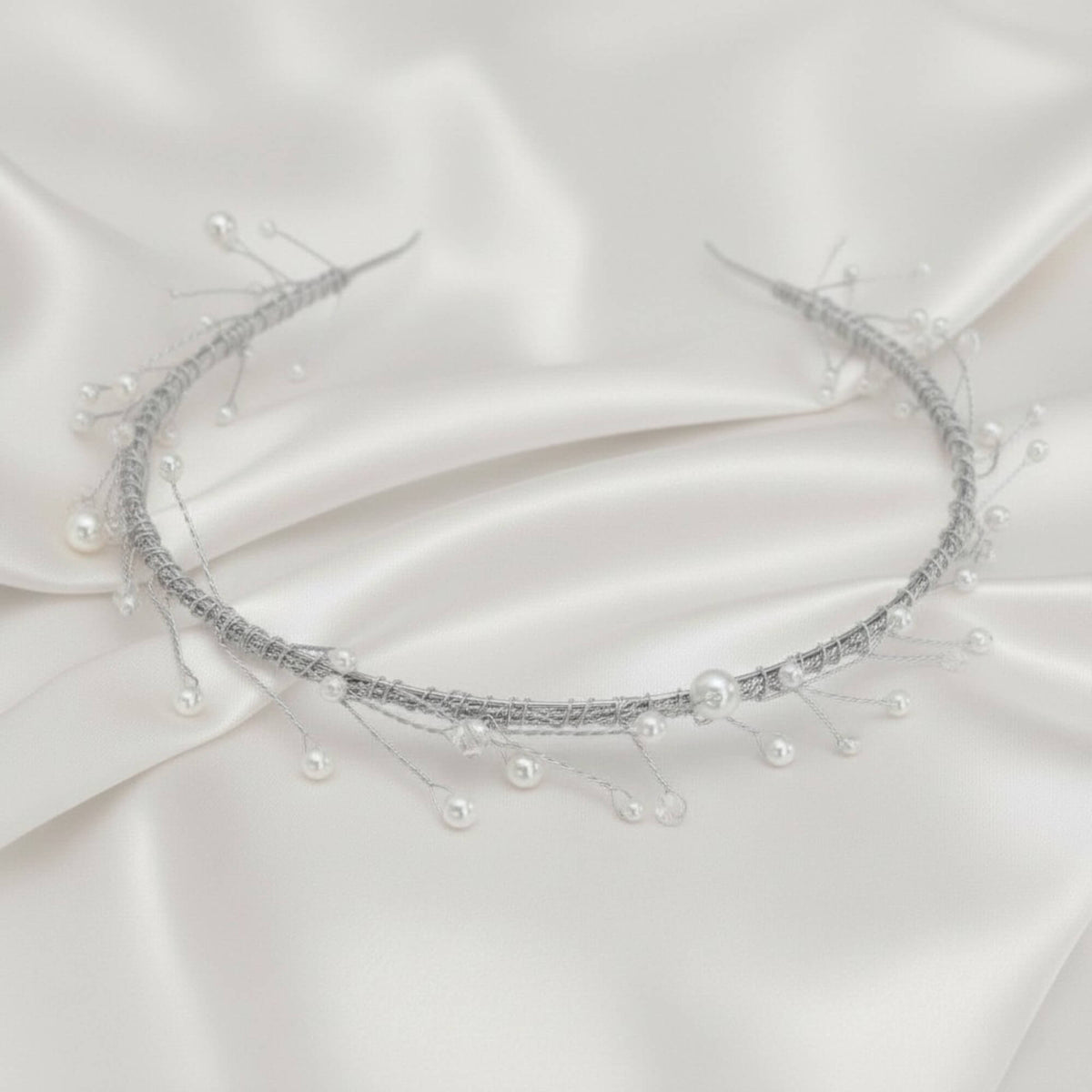 Pearl Bridal Headband in Gold, Silver or Rose Gold for Weddings and Special Occasions