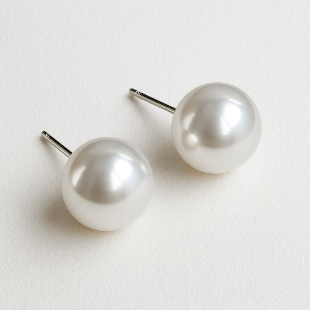 Bridal 10mm White Freshwater Pearl Stud Earrings | Sterling Silver 925 | Classic Wedding Jewellery Australia