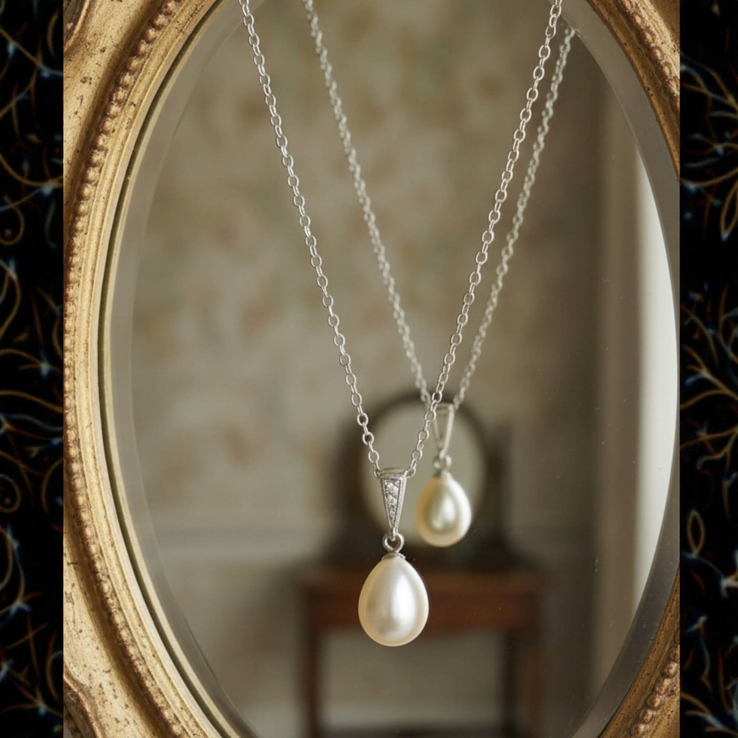 Pearl Teardrop Necklace | 925 Sterling Silver Freshwater Pearl  | Bridal & Everyday Jewellery