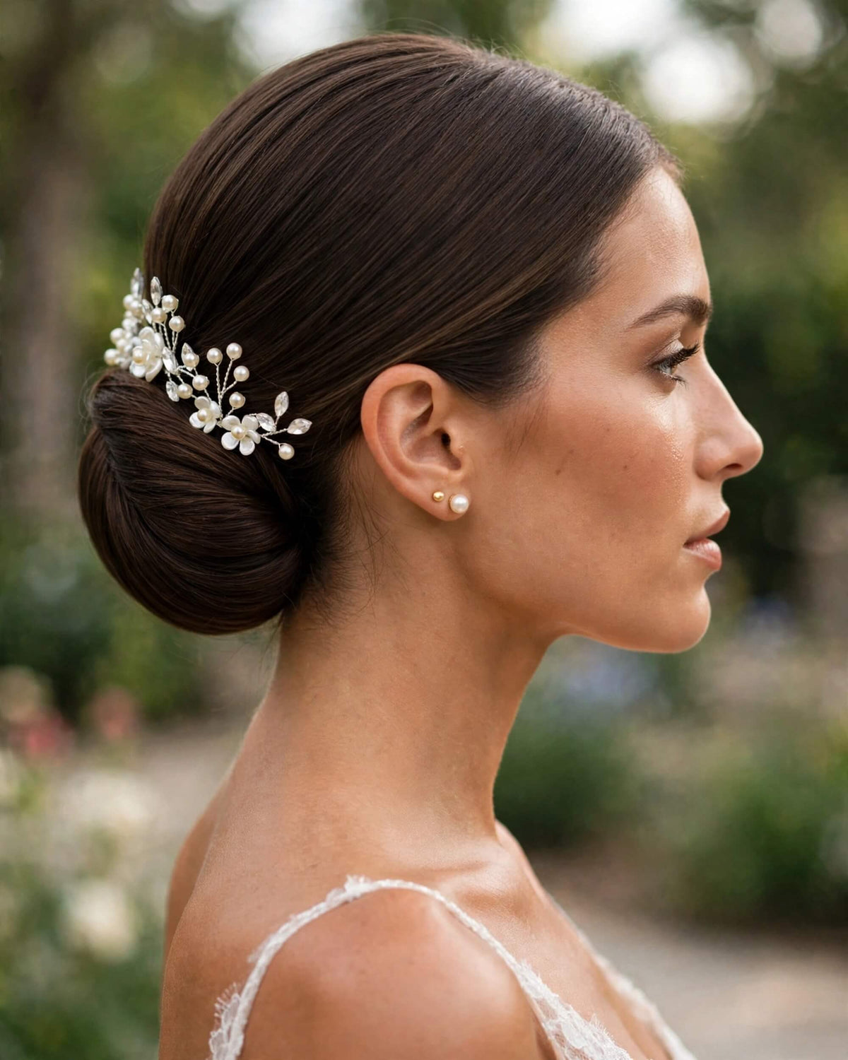 Bridal Hair Pins Floral Crystal Pearl Wedding Hair Accessories – Gold, Silver & Rose Gold