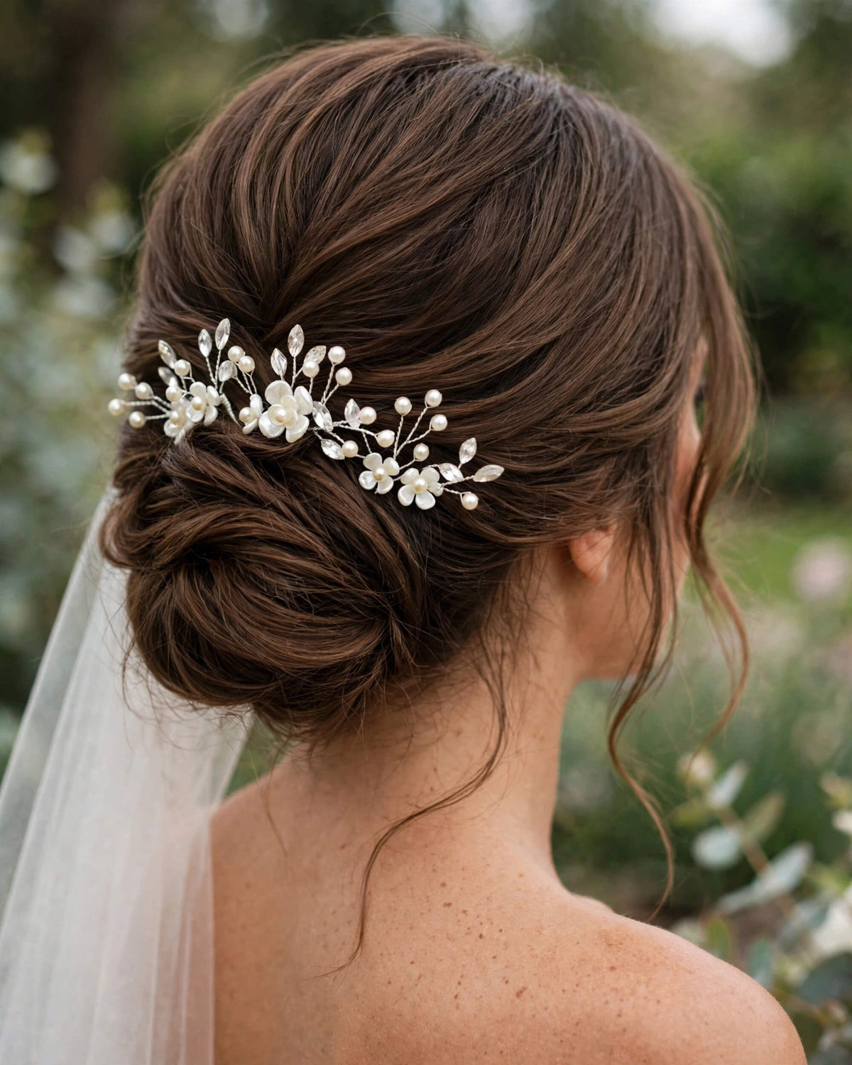 Bridal Hair Pins Floral Crystal Pearl Wedding Hair Accessories – Gold, Silver & Rose Gold
