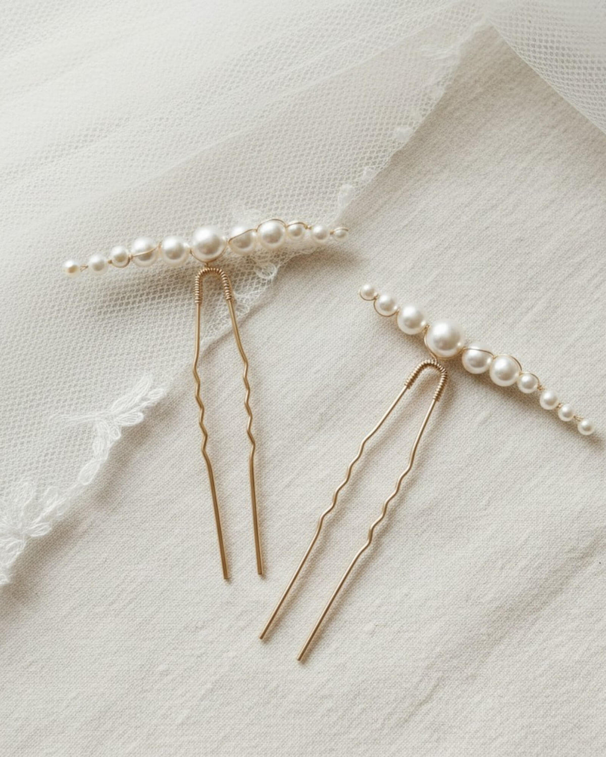 Bridal Pearl Hair Pins – Graduated Pearl Cluster Wedding Hair Accessory