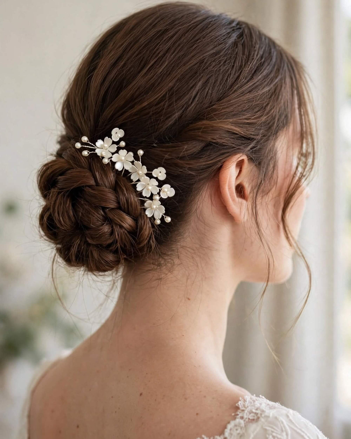 Floral Pearl Bridal Hair Pins Set – Wedding Hair Accessories for Bride, Bridesmaid