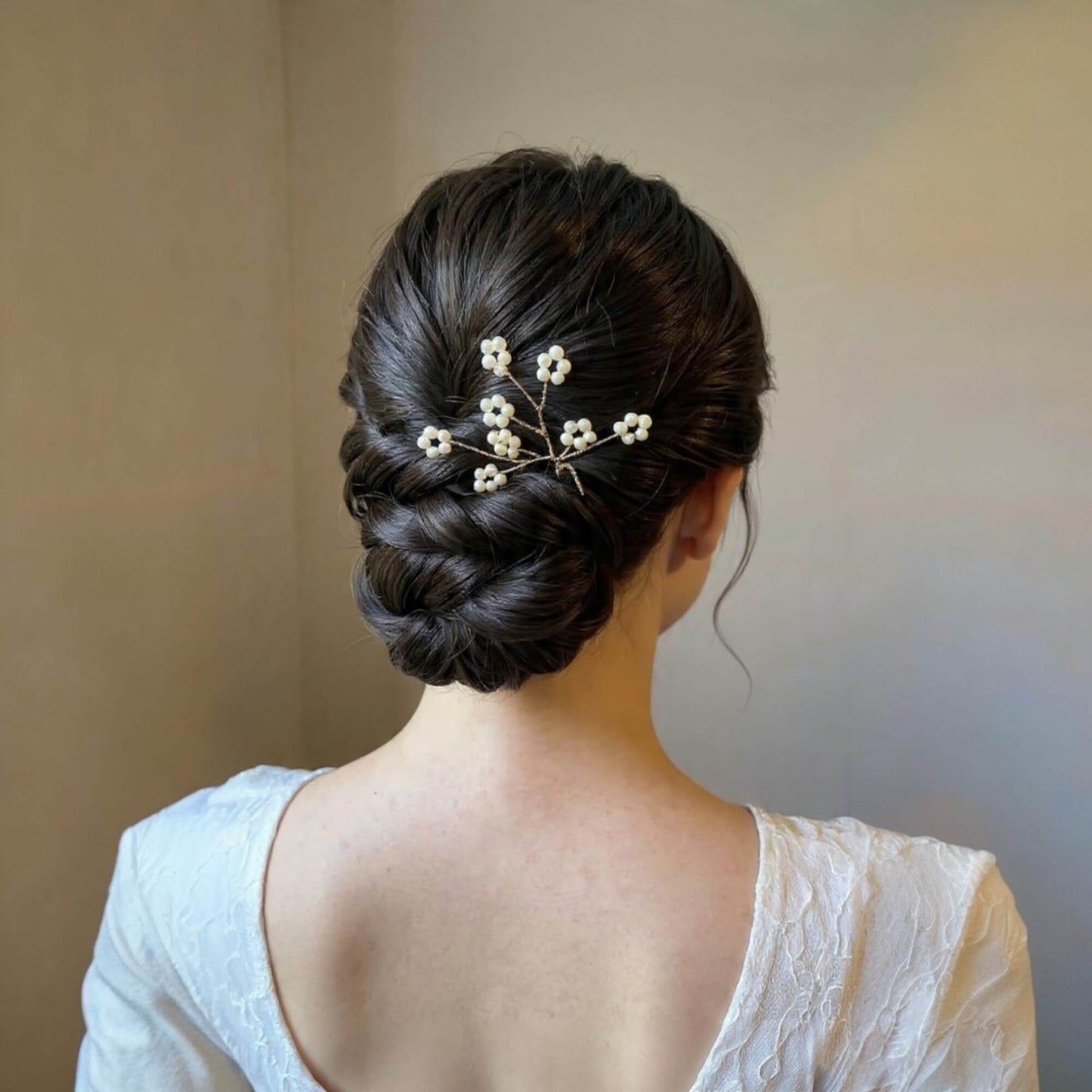 Pearl Crystal Bridal Hair Pin – Modern Wedding Hairpiece (Bridal)