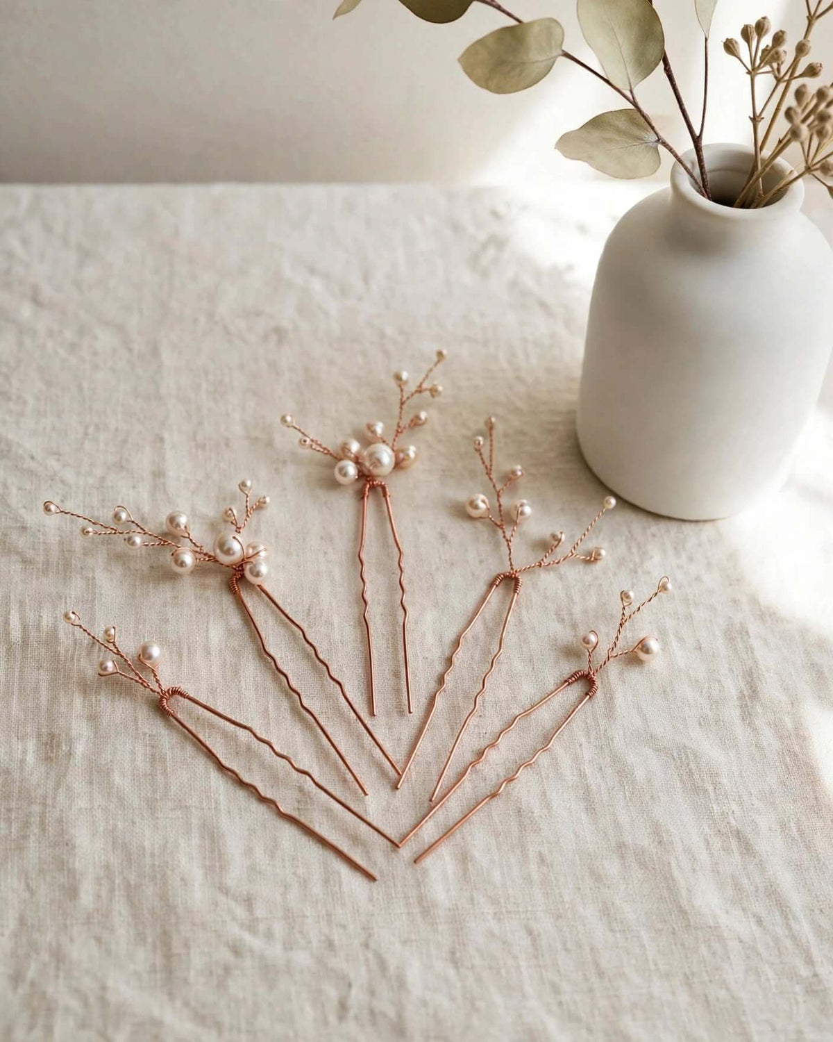 Bridal Hair Pins Minimalist Pearl – Elegant Wedding Hair Accessory Set