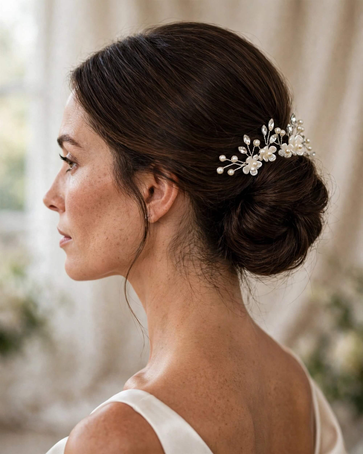 Bridal Hair Pins Floral Crystal Pearl Wedding Hair Accessories – Gold, Silver & Rose Gold