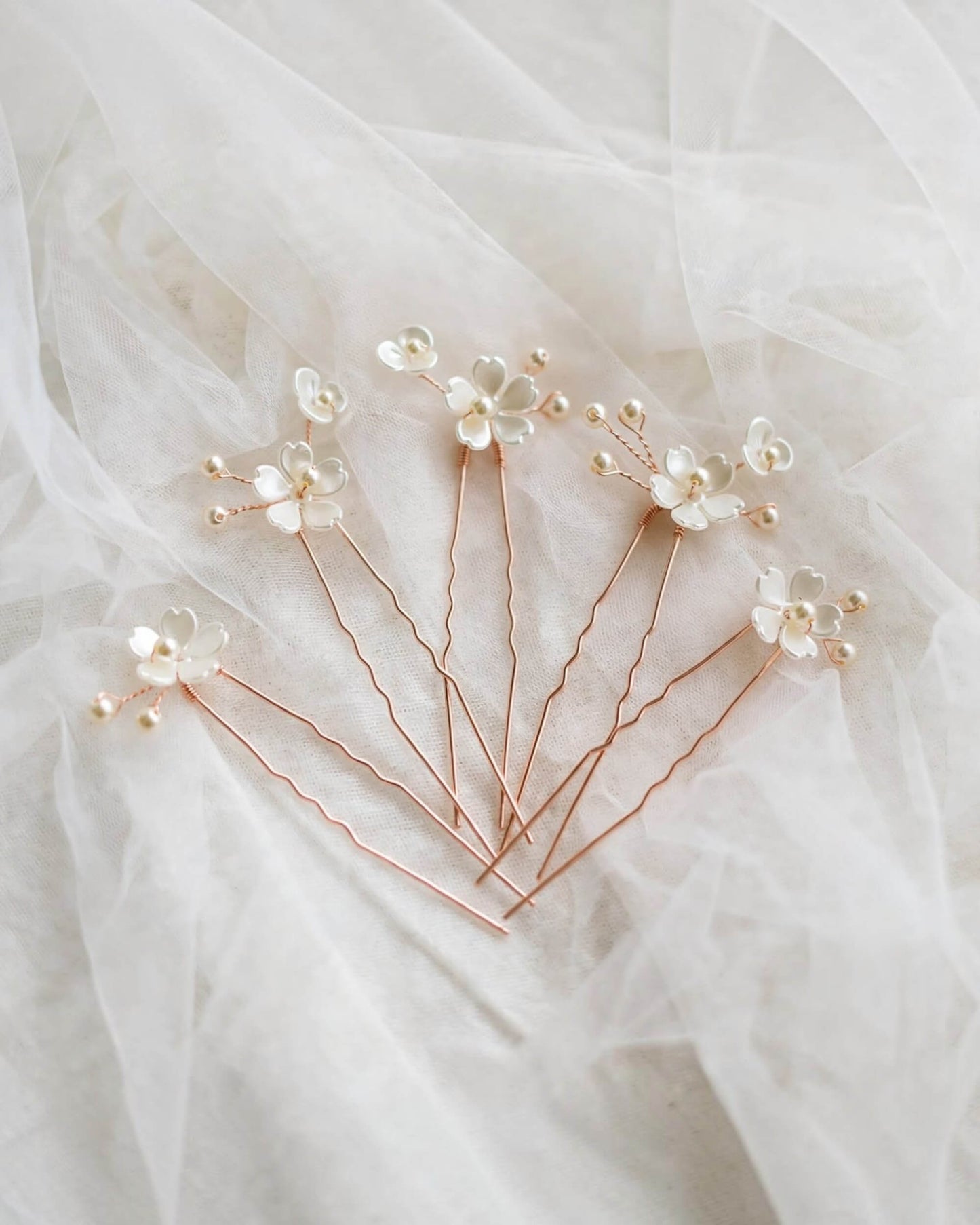Floral Pearl Bridal Hair Pins Set – Wedding Hair Accessories for Bride, Bridesmaid