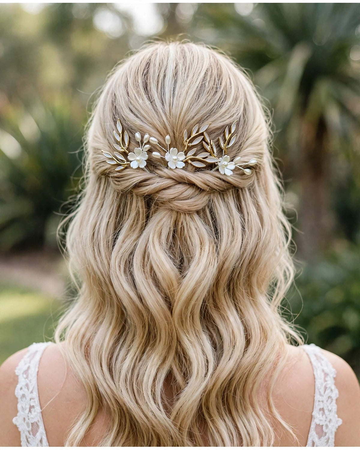 Bridal Floral Crystal Pearl Hair Pins – Wedding Hair Accessories
