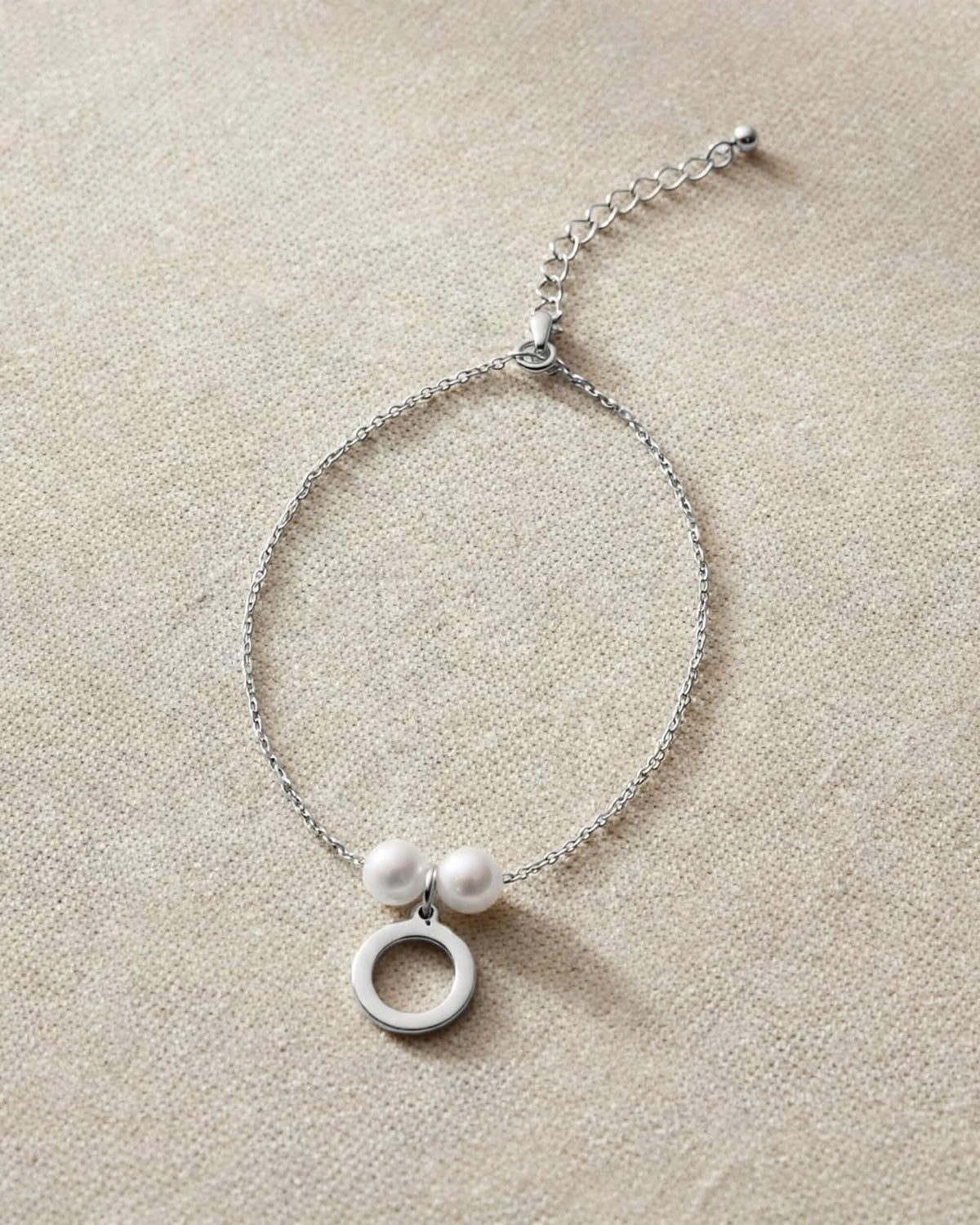 Pearl Bridal Bracelet with Initial Charm – Gold, Silver& Rose Gold Personalised Wedding Bracelet