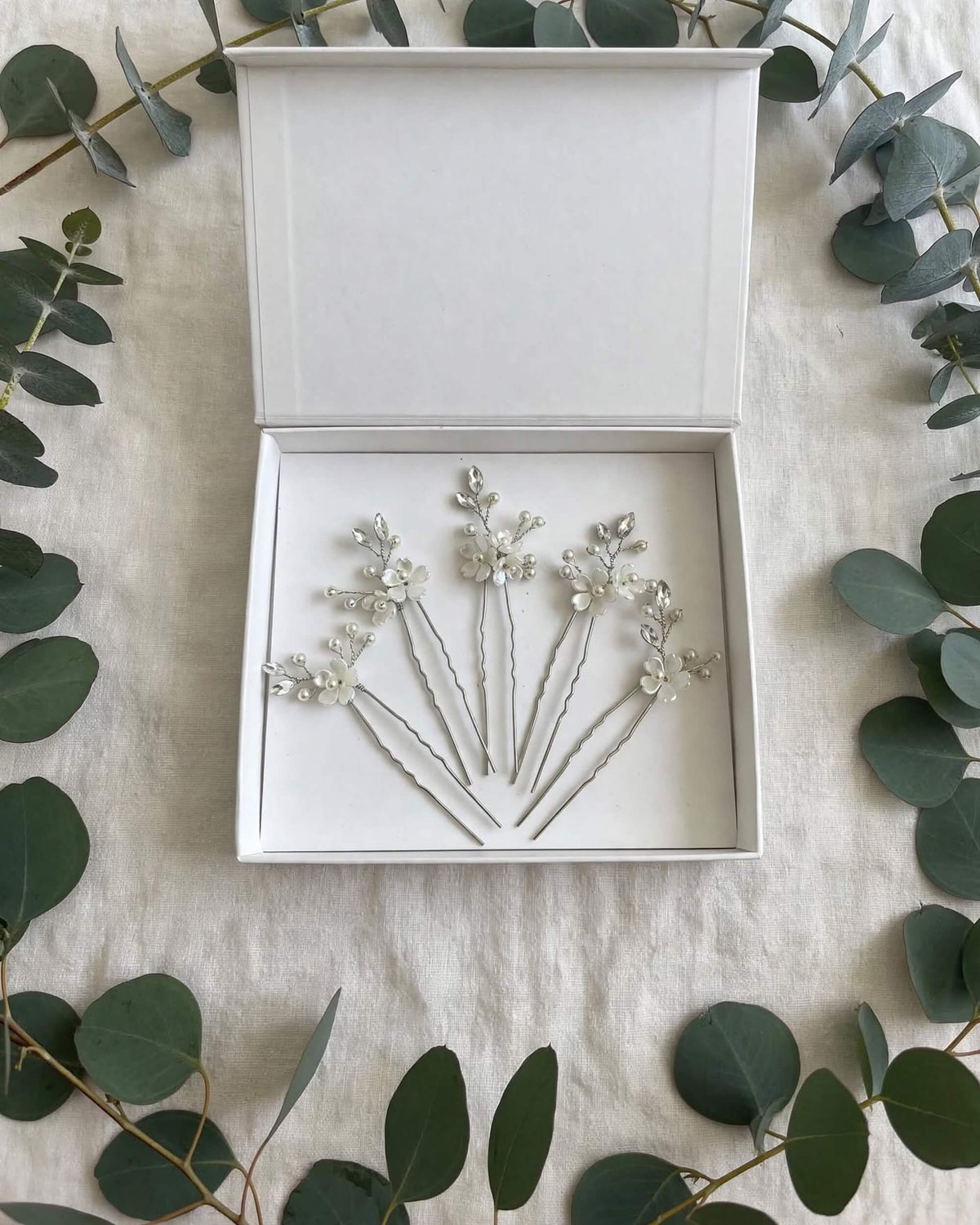 Bridal Floral Pearl Hair Pins Set – Wedding Hair Accessories, Gold, Silver, Rose Gold