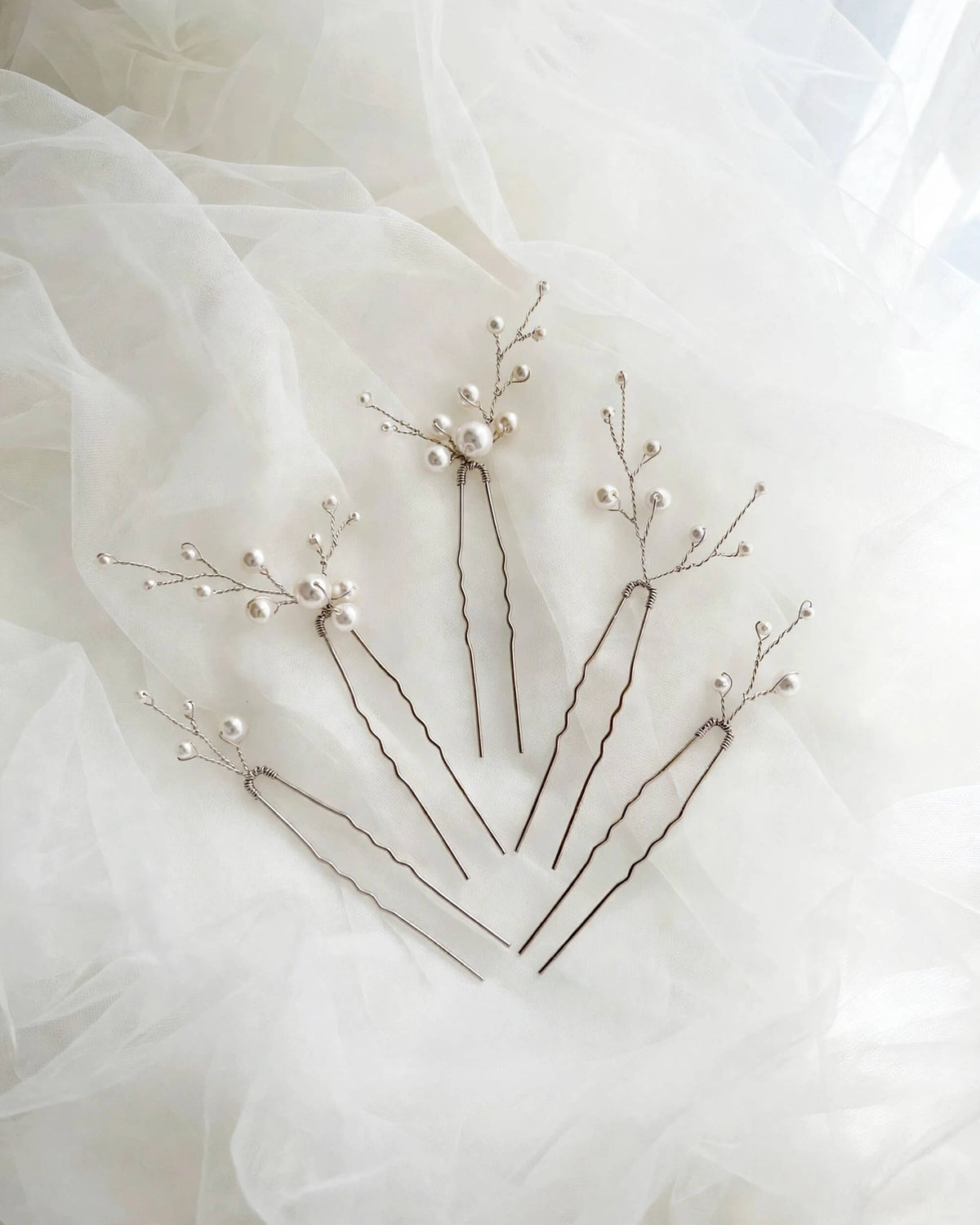 Bridal Hair Pins Minimalist Pearl – Elegant Wedding Hair Accessory Set