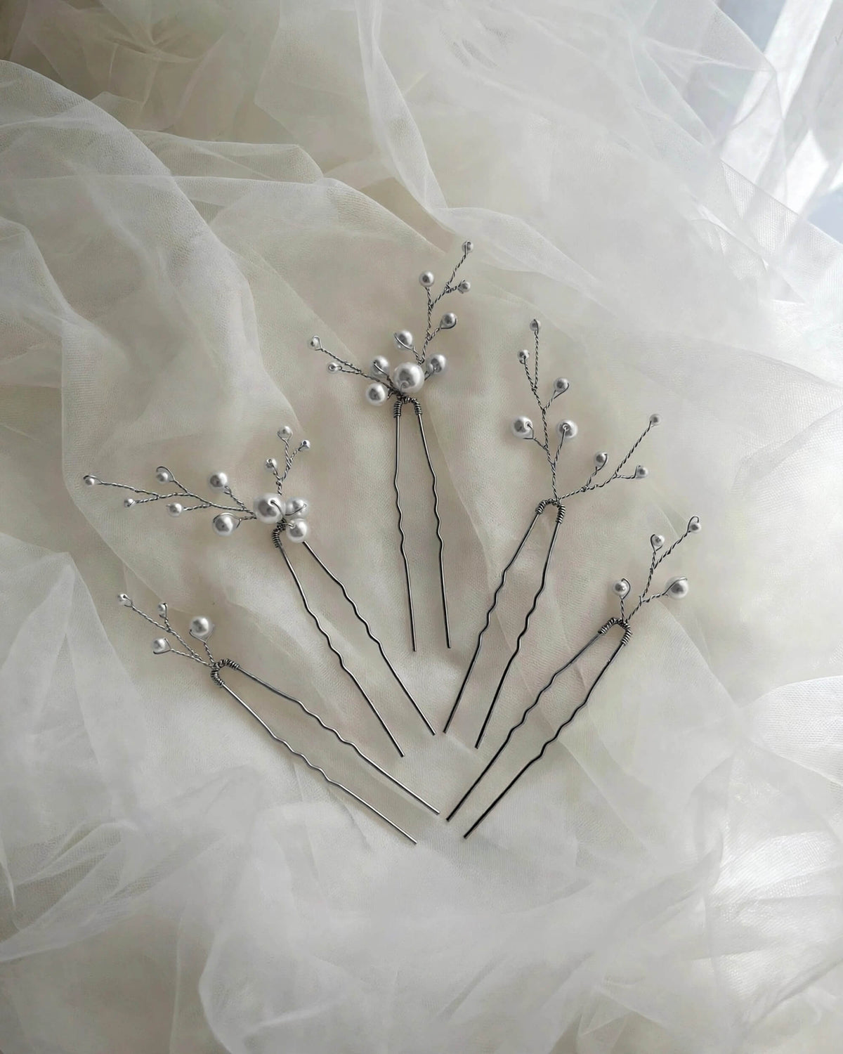 Bridal Hair Pins Minimalist Pearl – Elegant Wedding Hair Accessory Set