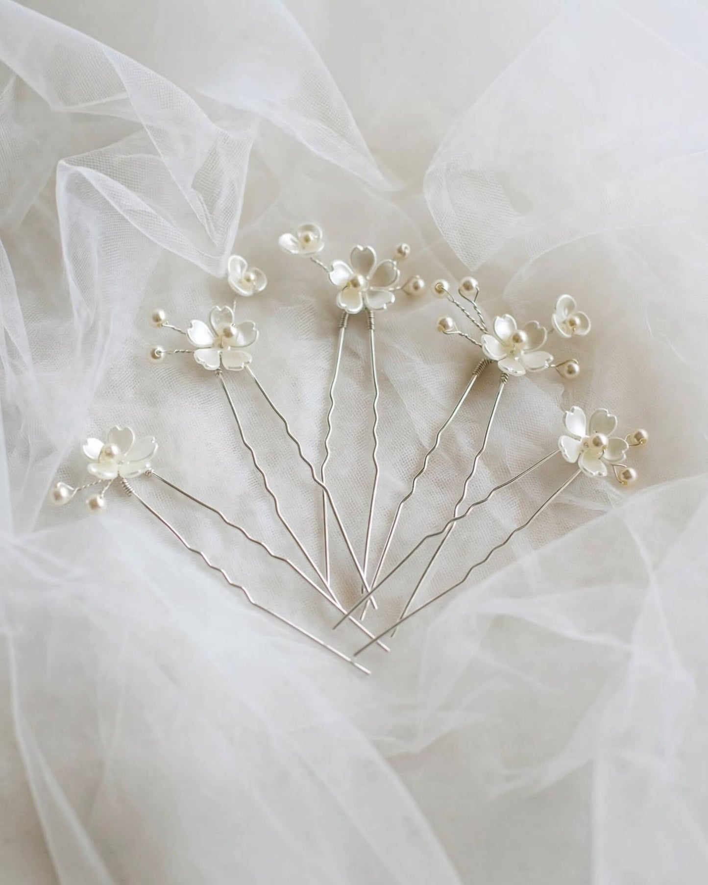Floral Pearl Bridal Hair Pins Set – Wedding Hair Accessories for Bride, Bridesmaid