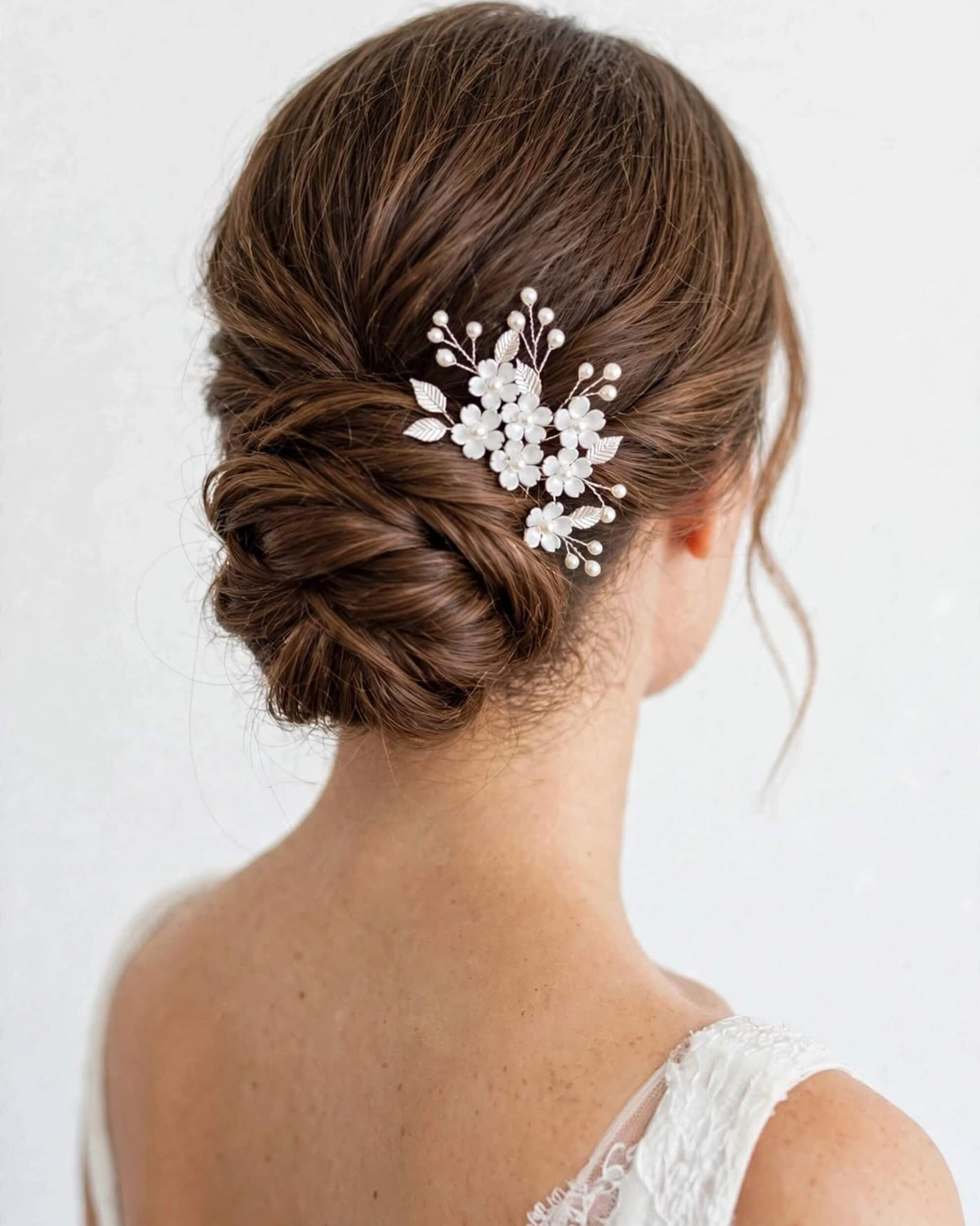 Leaf Pearl Bridal Hair Pins – Floral Wedding Hair Accessories for Bride