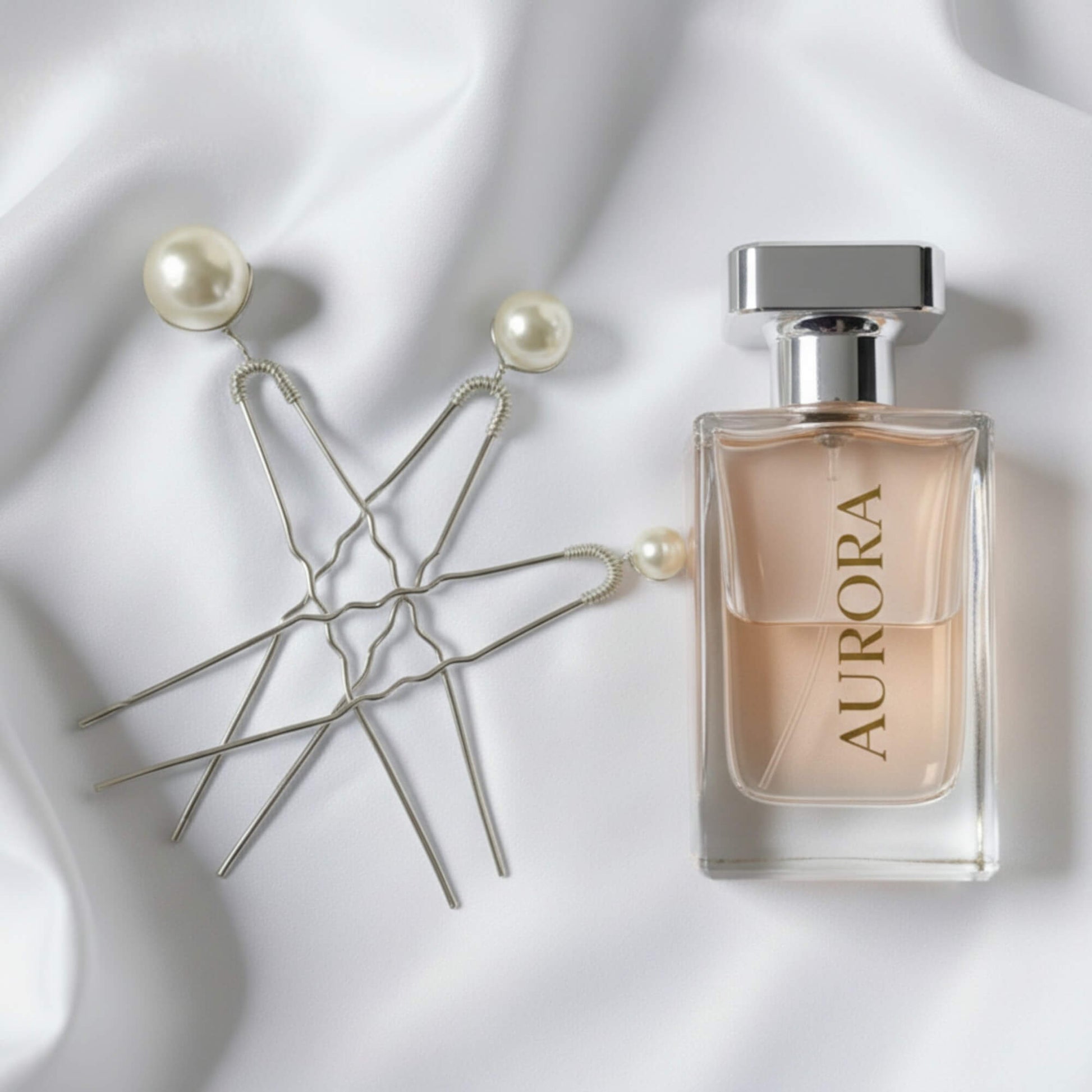 Bridal pearl hairpins in gold, perfect for Australian wedding hairstyles