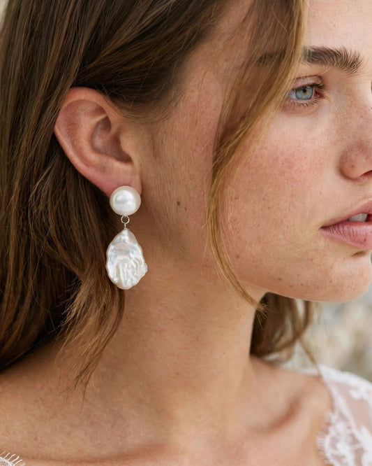 bridal pearl earrings