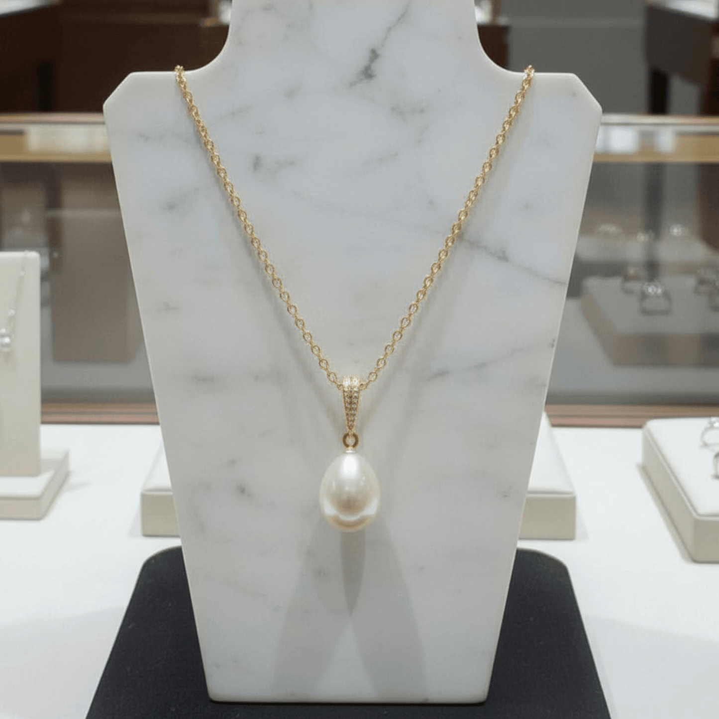 Pearl Teardrop Necklace | 925 Sterling Silver Freshwater Pearl  | Bridal & Everyday Jewellery