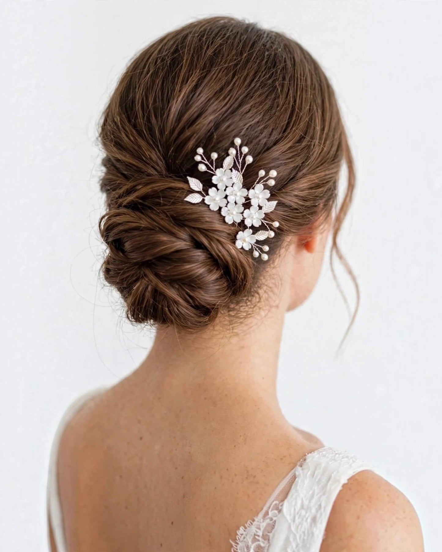 Leaf Pearl Bridal Hair Pins – Floral Wedding Hair Accessories for Bride
