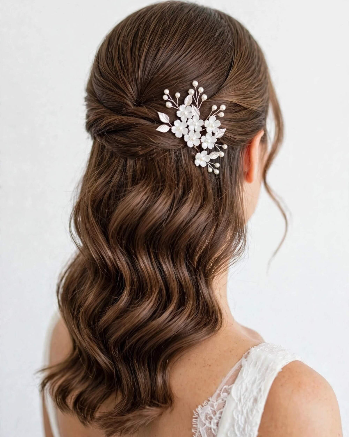 Leaf Pearl Bridal Hair Pins – Floral Wedding Hair Accessories for Bride