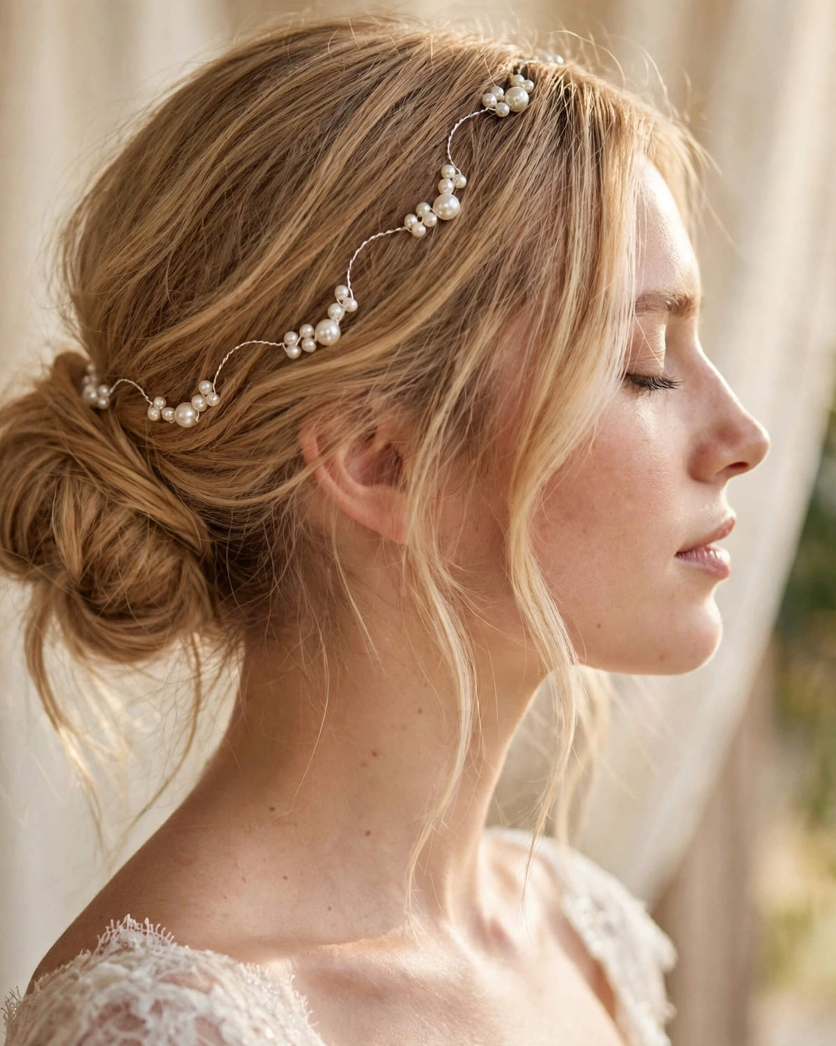 Bridal Hair Vine with Pearl Cluster Design – Elegant Wedding Hair Accessory